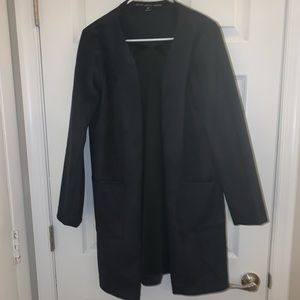 Navy cardigan suede jacket